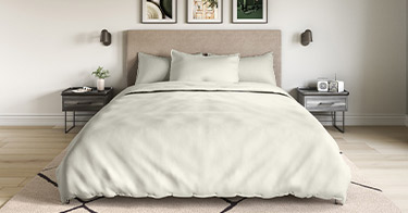 Organic Percale Duvet Cover Set Bedroom View