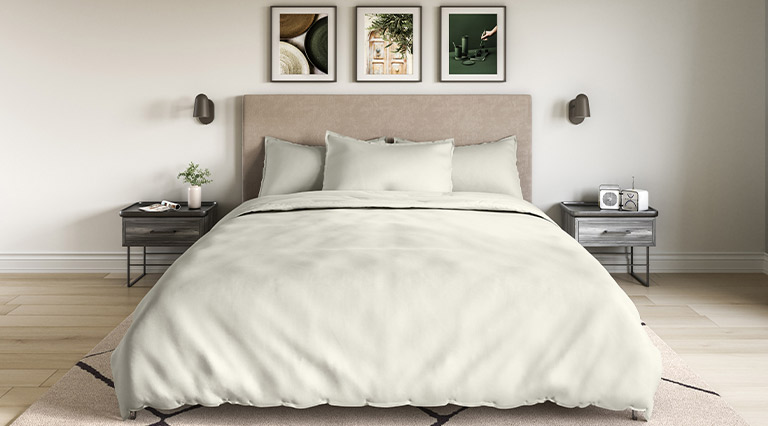 Organic Percale Duvet Cover Set Bedroom View